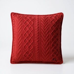 Ralph Lauren Home Red Cable Knit Highland Pillow 20x20 NWT
